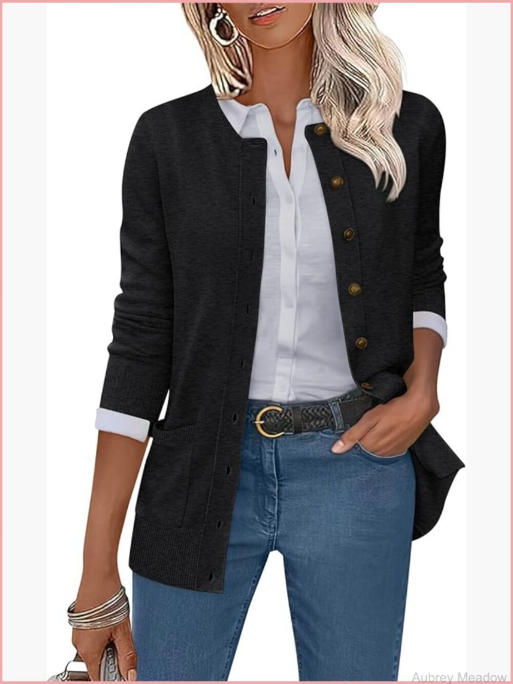 Soft Knit Long Sleeve Cardigan Sweater - Open Front Casual